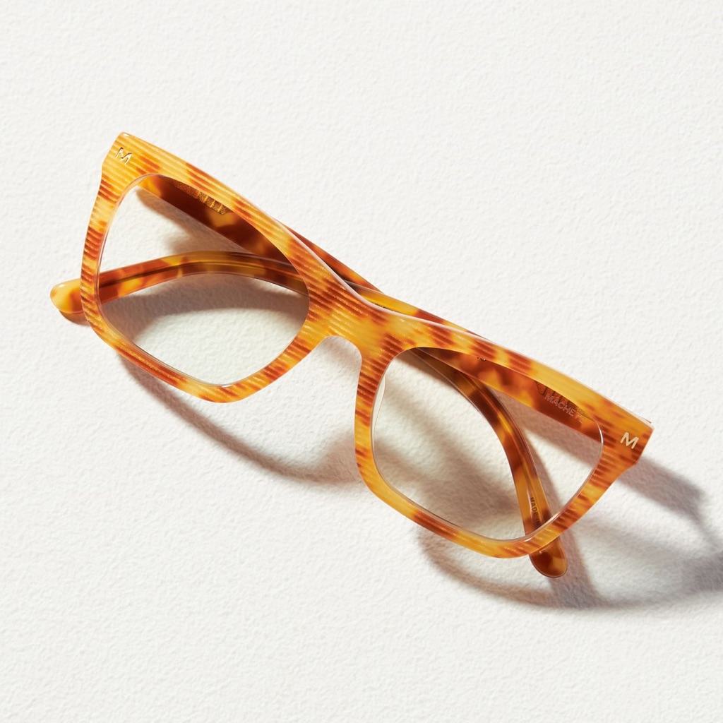 Anthropologie Machete Blue Light Blocker Elegant Tan Honey Women's Glasses New
